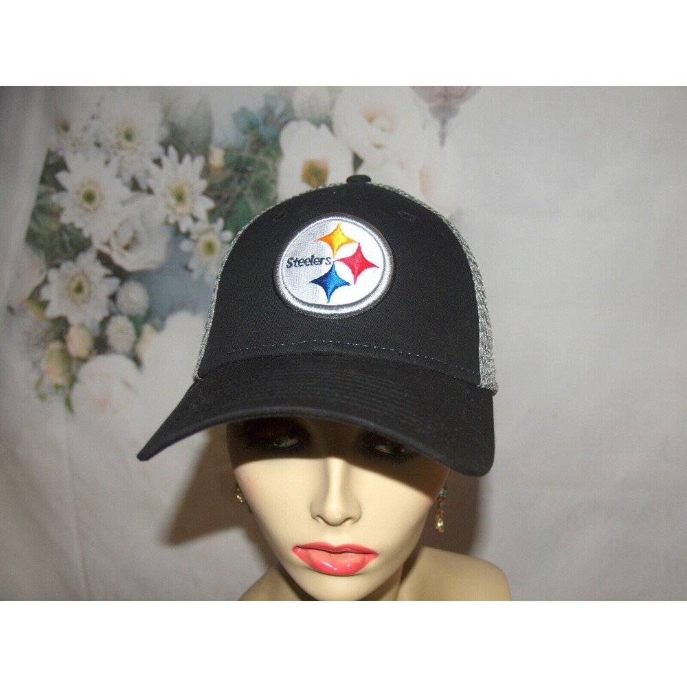 Pittsburgh Steelers Hat Black & Gray Knit Baseball Cap 39Thirty New Era S-M NFL